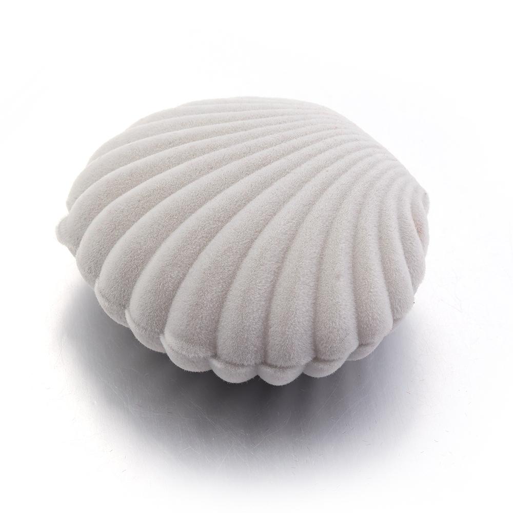 1 Piece Velvet Jewelry Box Lovely Shell Shape Gift Box Container For Wedding Earrings Necklace Bracelet Display Gift Package Box