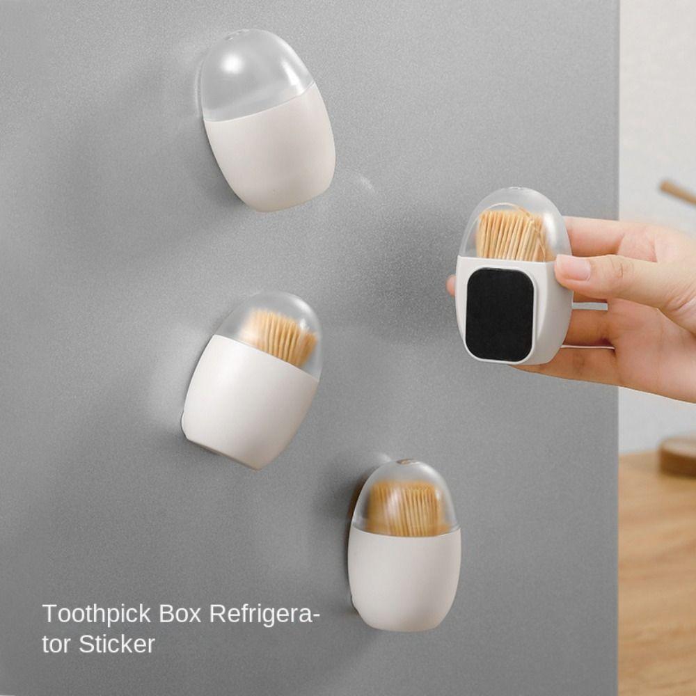 Magnetic Suction Type Toothpick Box Plastic Toothpick Jar Portable Toothpick Dispenser
