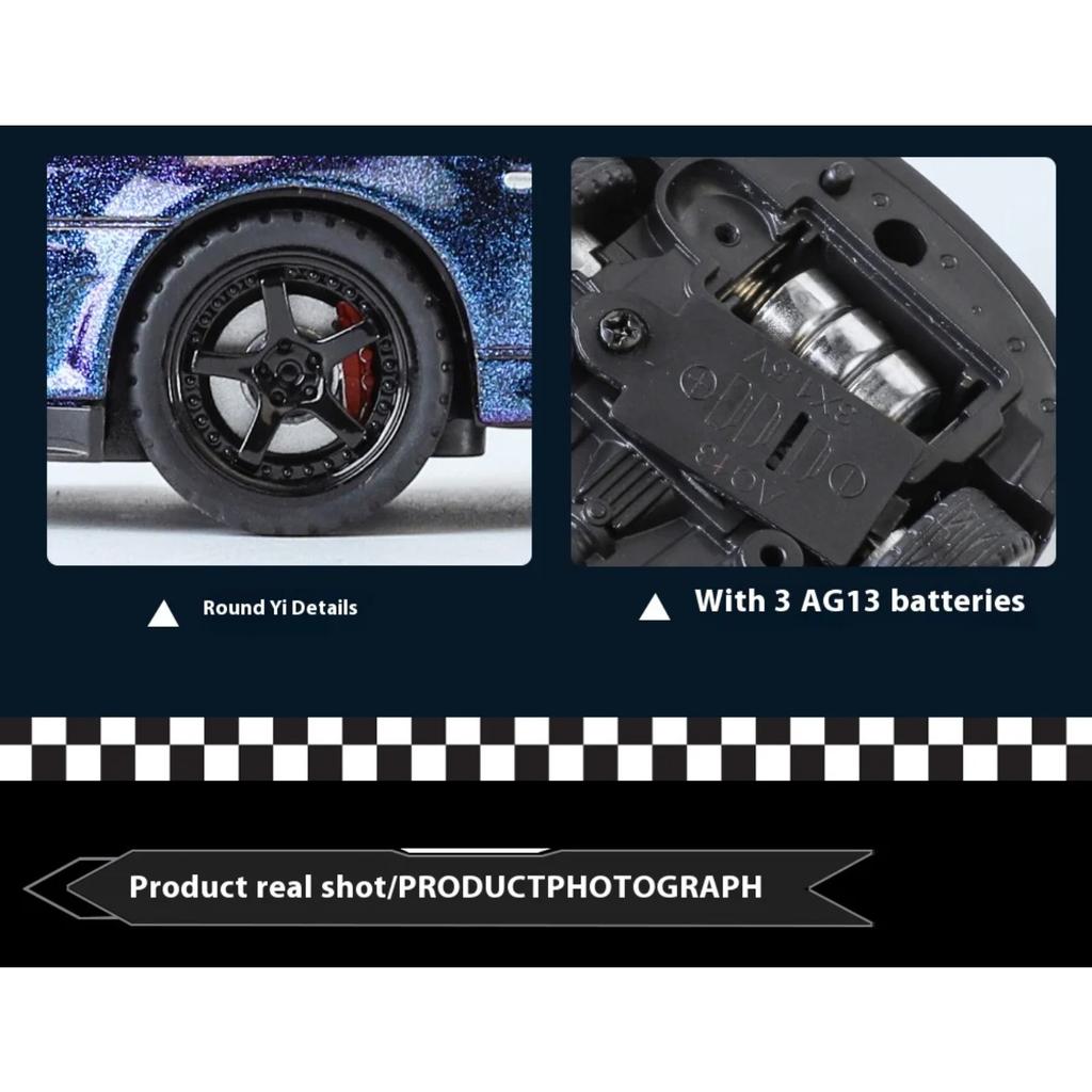 1/32 Nissan GTR R34 Skyline Supercar Alloy Metal Diecast Car Model Sound & Light Holiday Boyfriend Gift Collect Hobby Ornaments
