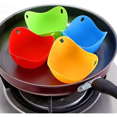 Silicone Egg Poachers,4 Pcs Silicone Egg Poachers,Poached Egg Steamer,(green, Blue, Red, Orange)