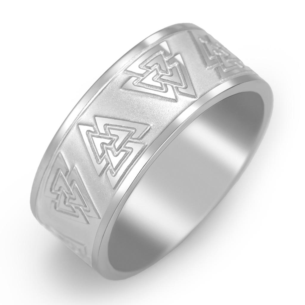 Stainless Steel Valknut Ring Odin Symbol Norse Mythology Amulet Ring for Men Women Vintage Punk Biker Jewelry