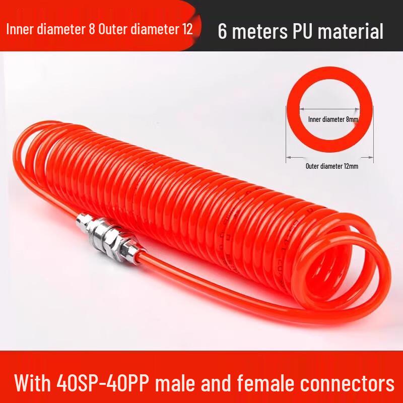 Pneumatic PU Retractable Air Hose CN plug (adapter included)