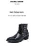 Men's Cross Martin High-Top Leather Boots, Autumn/Winter, Pointed Toe, Casual, British Style, Large Size, Motorcycle.