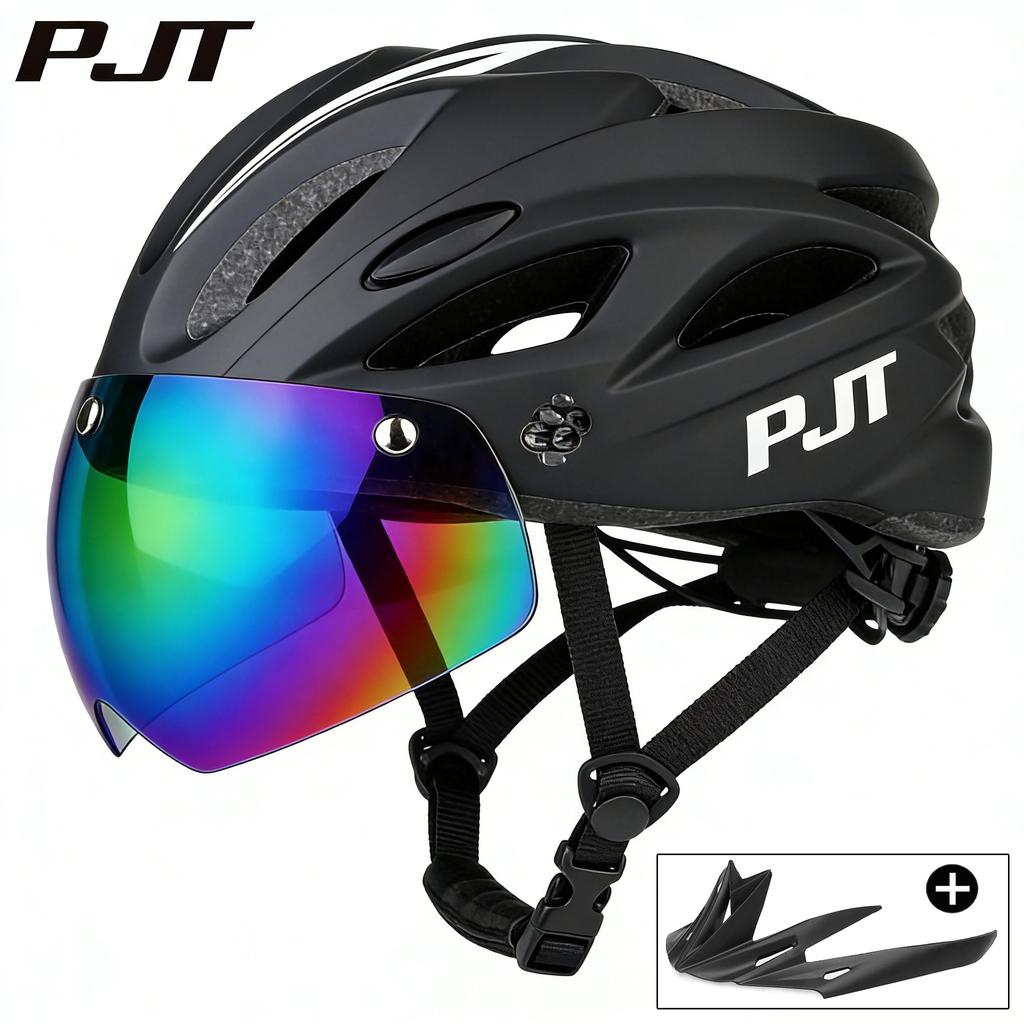 Kask rowerowy 4 w 1 z okularami przeciwsłonecznymi / Daszkiem Bezpieczeństwa Kaski Wielotrybowe noszenie Kask rowerowy Kask rowerowy MTB Dla kobiet Mężczyzn