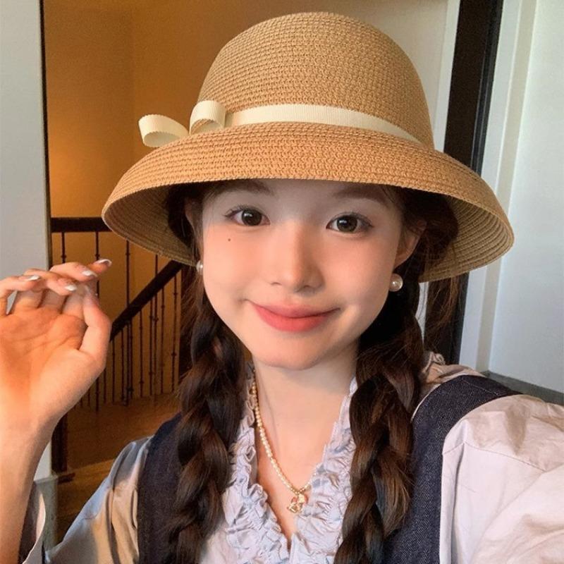 Chapeau de paille femme été protection solaire pare-soleil chapeau bob voyage chapeau cloche haut-de-forme