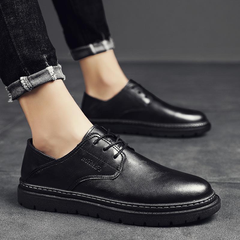 Leather Shoes Men's Spring Stepping On Small Leather Shoes Business Dress Dual-purpose Casual Shoes Men's Shoes Black Shoes