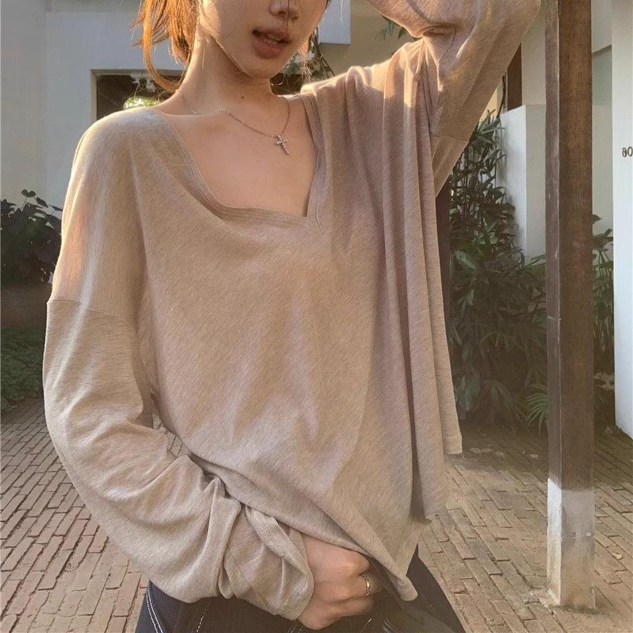 

Women s Sexy Sheer V-neck Sun Protection Cover-up - Long Sleeve Summer Top One Size [Recommended for 80-130 Jin]