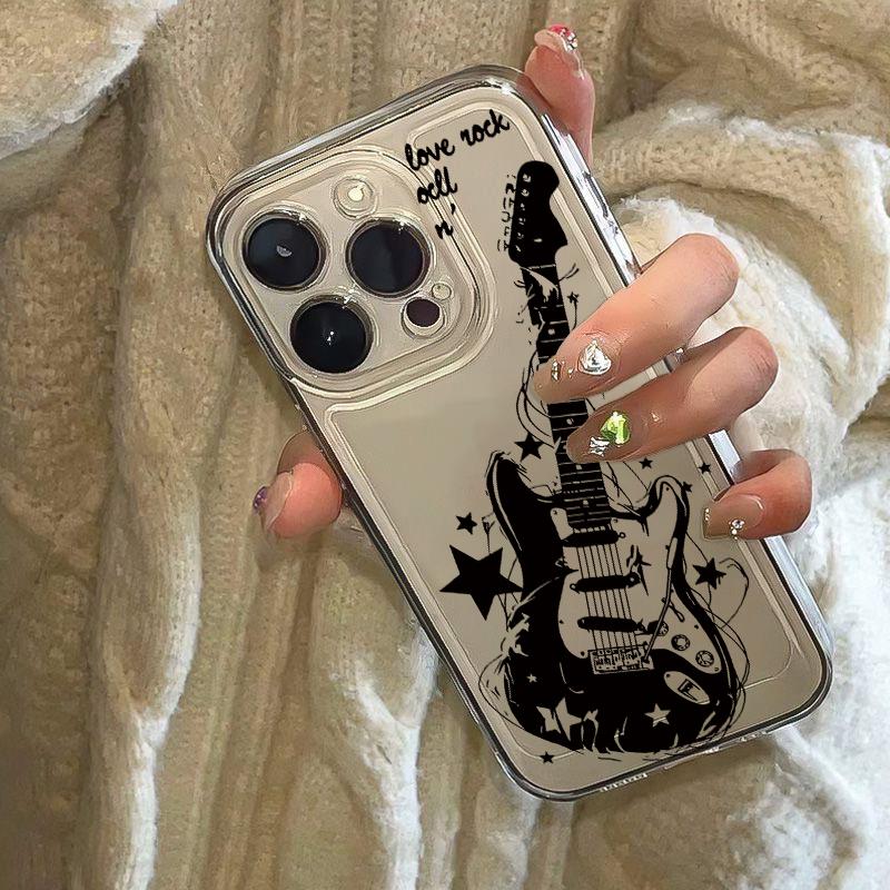 Cool Guitar Phone Case for iPhone 17 Air 16 15 14 13 12 11 Pro Max Plus Mini 8 7 Soft Transparent Cover Fundas Accessory