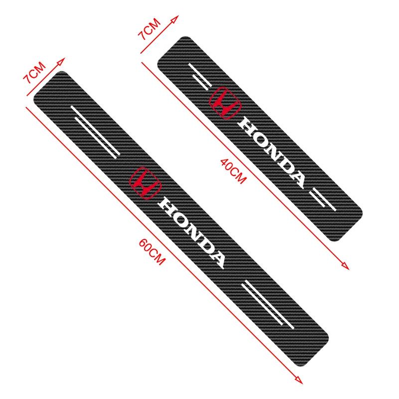 Car Hot 2025 Car Door Plate Carbon Fiber Threshold Protector Sticker Decals For Honda Civic Fit Jazz Accord Pilot Passport Stepw