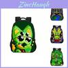 Regretevator Gnarpy Green Cat Backpack With Printed Design For School Use