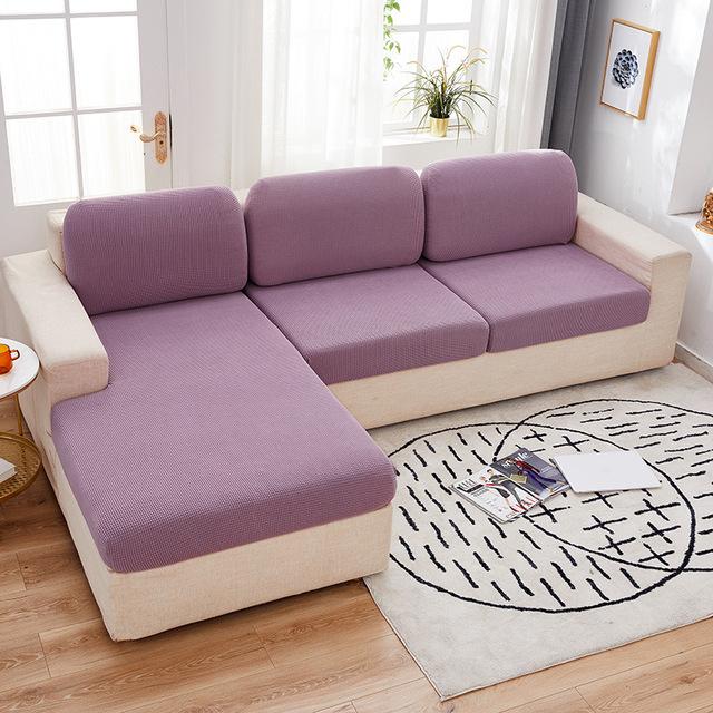 Jacquard Sofa Furniture Cushion Pad Cover Plain Color Furniture Couch Covers For Living Room Home Spandex Stretch Washable Removable Protector