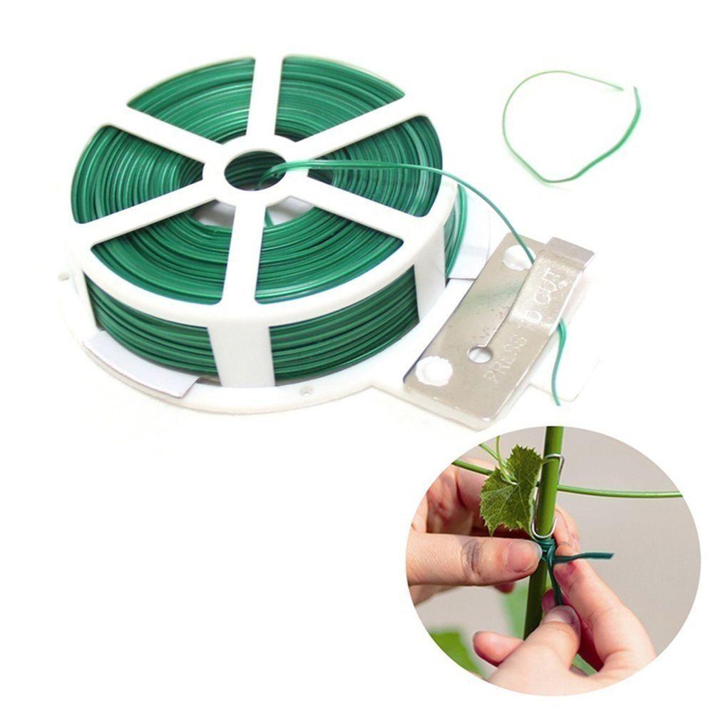 

Slicer Metal Cable PVC Plant Iron 50M Spool Green Plastic Wire Garden String Twist Tie зелёный