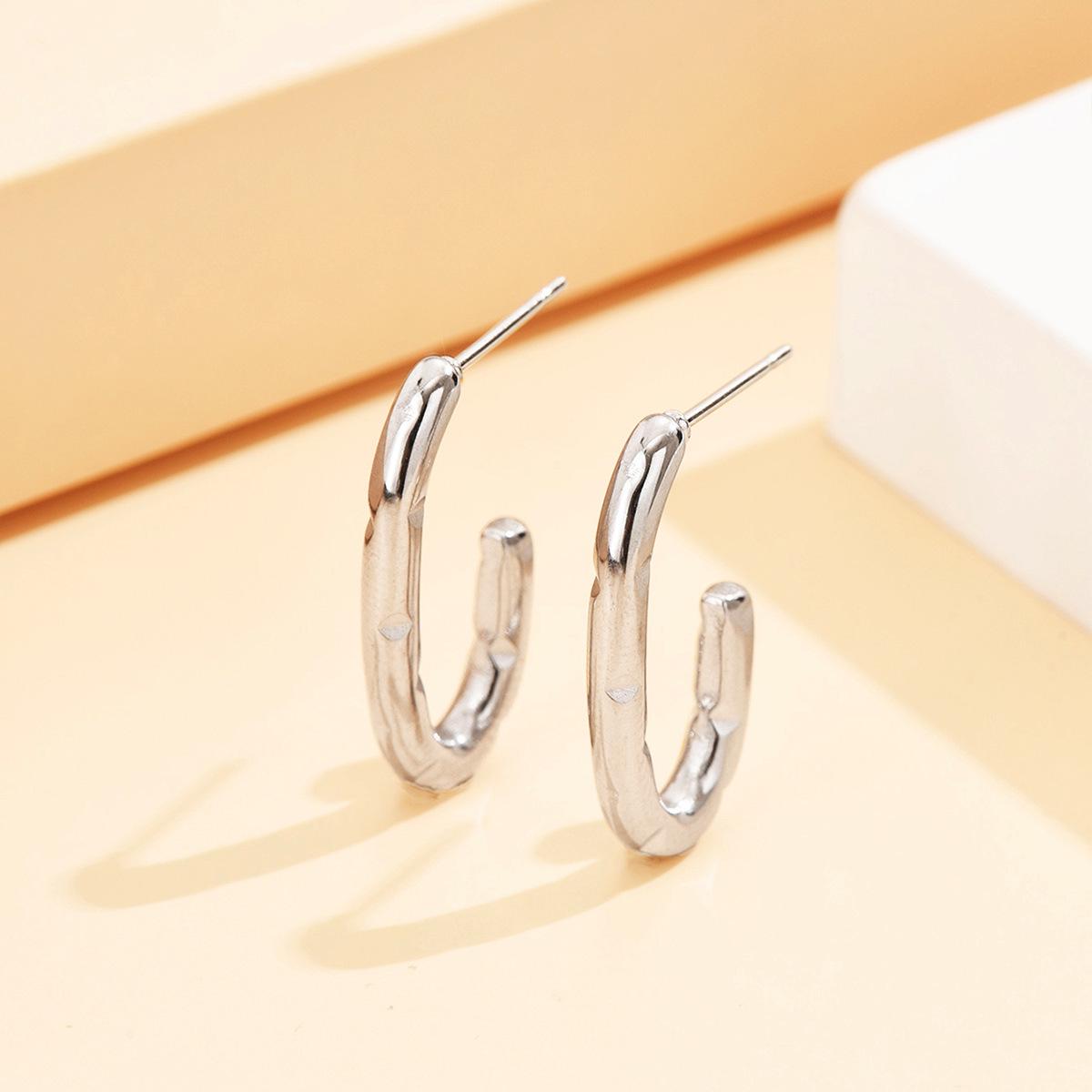 18K Gold Plated Irregular Geometric Stainless Steel Stud Earrings