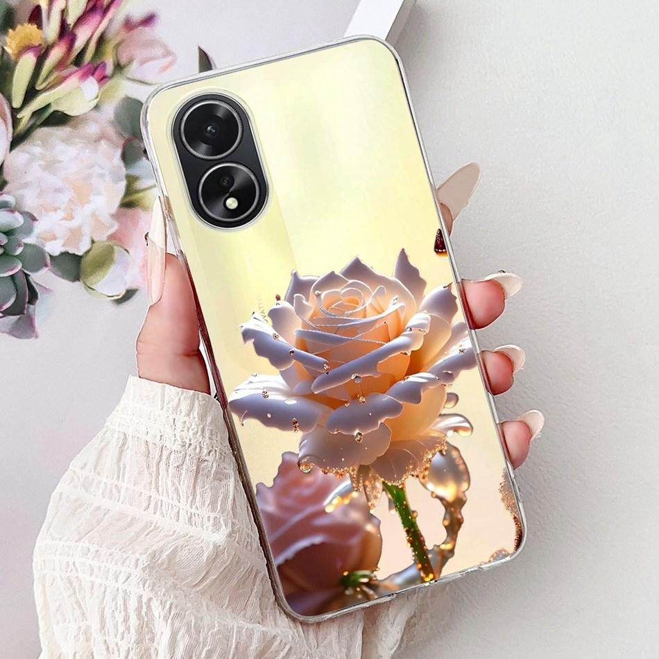 For OPPO A18 A38 CPH2579 CPH2591 Elegant Floral Butterfly Phone Case For Oppo A18 A38 4G Soft Silicone TPU Cases