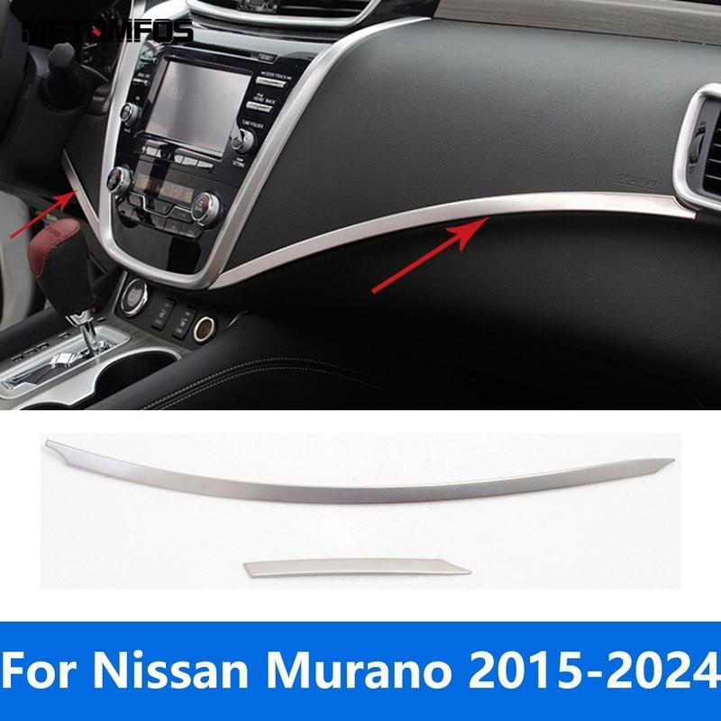 For Nissan Murano 2015-  2024 Center Console Dashboard Panel Strip Molding Trim Decoration Sticker Interior Accessories