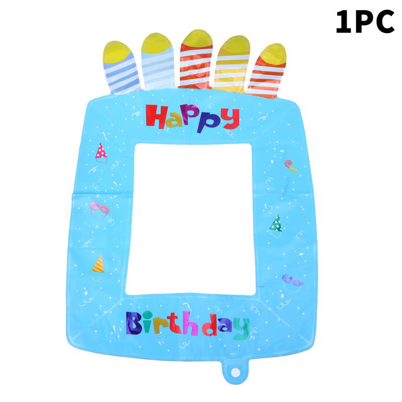 1/3/5Pcs Portable Birthday Photo Frame Foil Balloon for Birthday Party Favor Gift Home Gathering Photo Prop Decor
