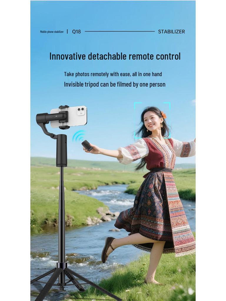 Q18 Two-Axis Handheld Gimbal: 360° Intelligent Mobile Phone Stabilization and Follow-Shot Bracket