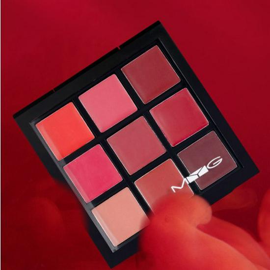MYG True Love Lipstick Palette: Six-Color Velvet & Nine-Color Bright Red for Photo Studio, Wedding, and Beginner Makeup.