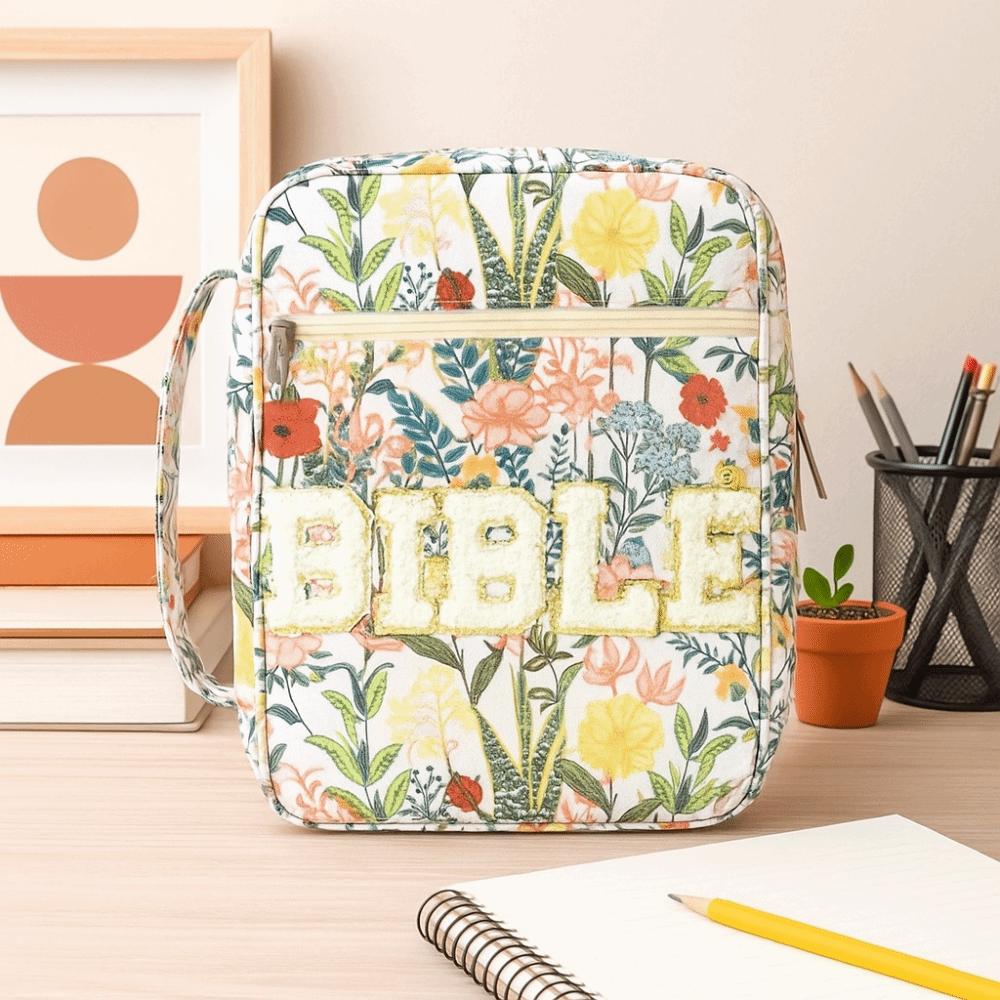 Flora Book Storage Bag Dustproof Stationery Storage Organizer Bible Cover Case Study Supplies