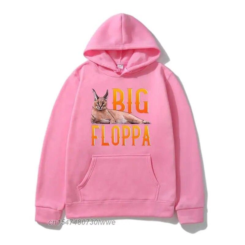 Big Floppa Meme Cute Caracal Cat Hooded Sweatshirt Unisex/Women Unisex Oversized Hoodie Guys Cute All-Match Black Pullover Hoodies