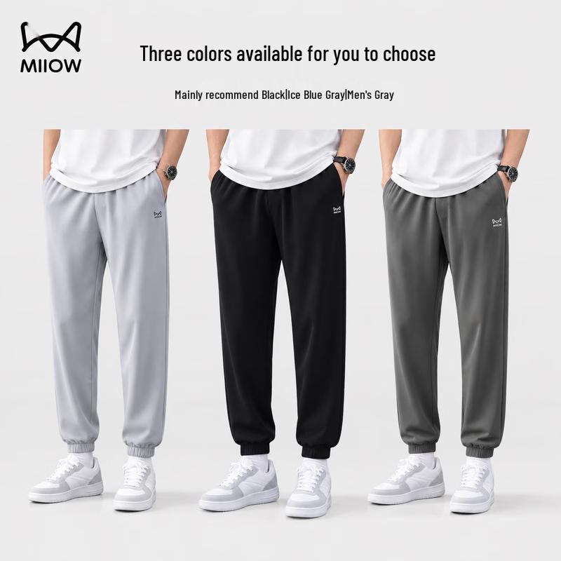 MiiOW Men's Quick-Dry Ice Silk Straight Leg Sports Pants