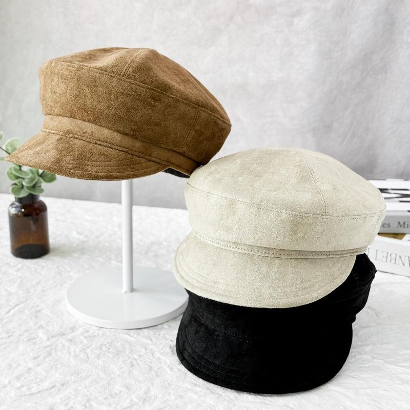 25 Early autumn new beret children's versatile solid color show face small atmosphere painter hat newsboy hat tide