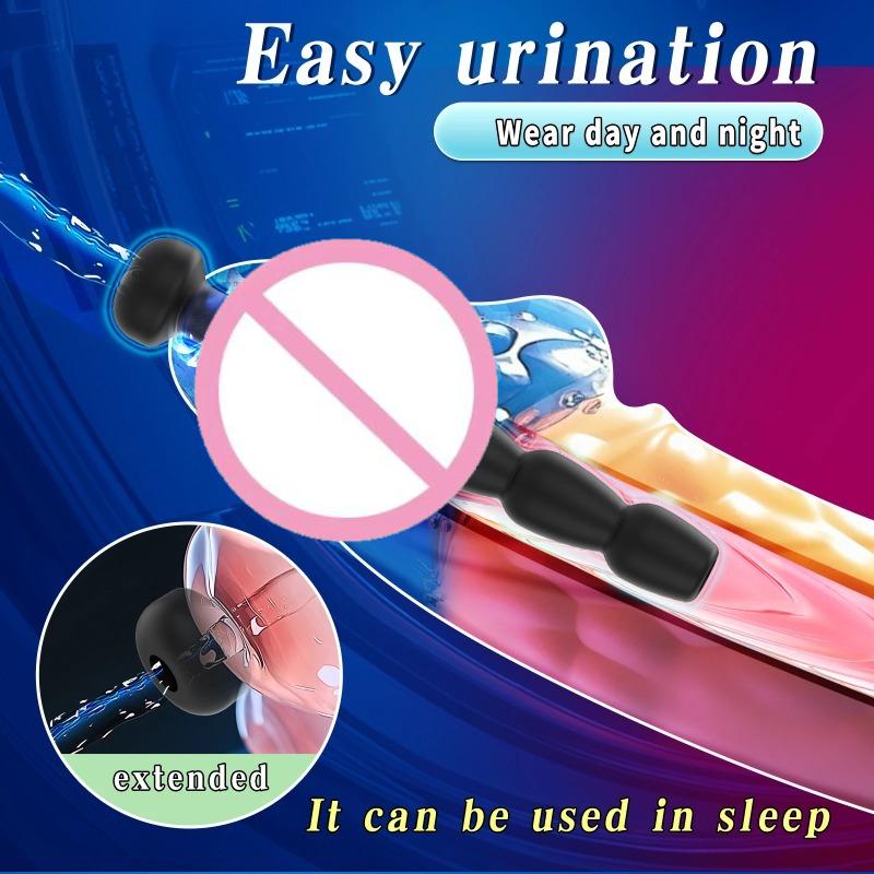 7-Size Hollow Silicone Urethral Catheter Kit – Penis Dilator Plug with Stimulator for Sounding & Male Masturbation