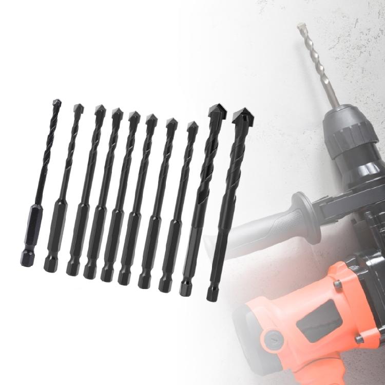10Pcs Multifunctional Hexagonal Drill Bits Ceramic Wall Tile Glass Punching Hole Working Drilling Bits Accessories
