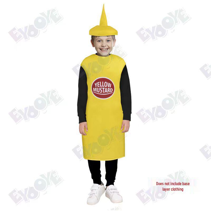 Christmas Party Cosplay Fries & Ketchup Chocolate Costume for Kids