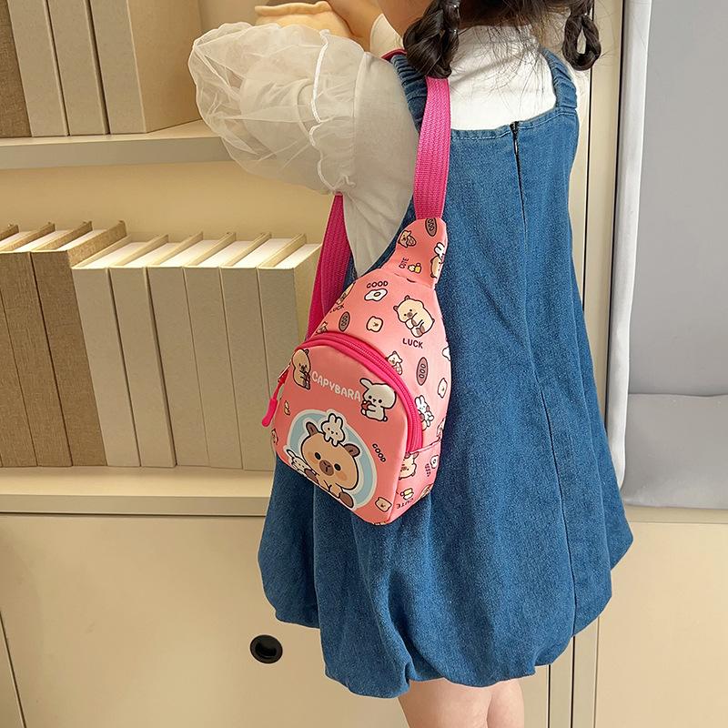 2025 New Children's Bag Cartoon Cute Baby Breast Bag Printed Mini Child Messenger Bag