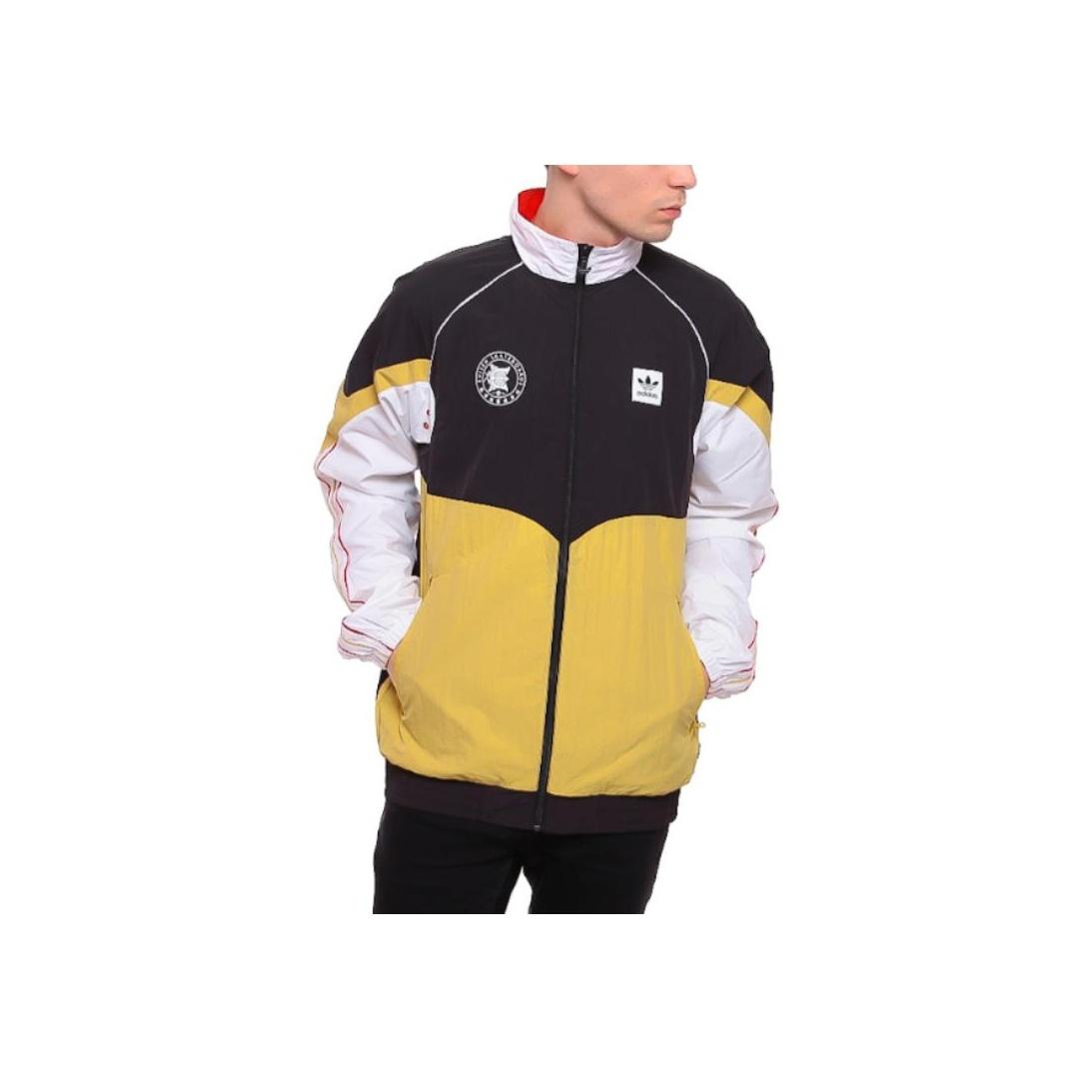 

Adidas Originals Evisen Zip Comfortable Raglan Collar Jacket Men Jacket Black White Pyrite DU3900 S