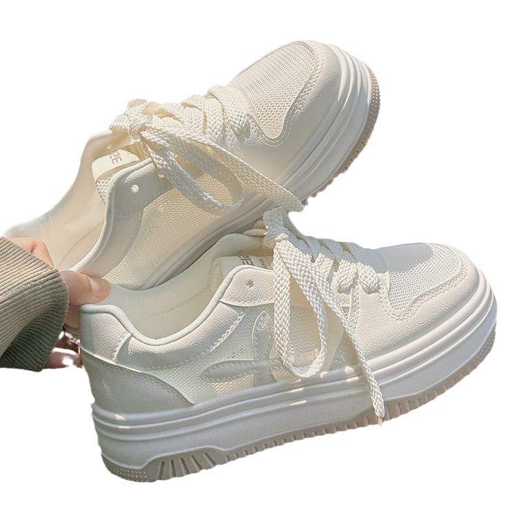 Little White Shoes Women's Skirt 2025 New Summer Mesh Shoes Women's Breathable Thin Mesh Shoes Platform Sports Board Shoes
