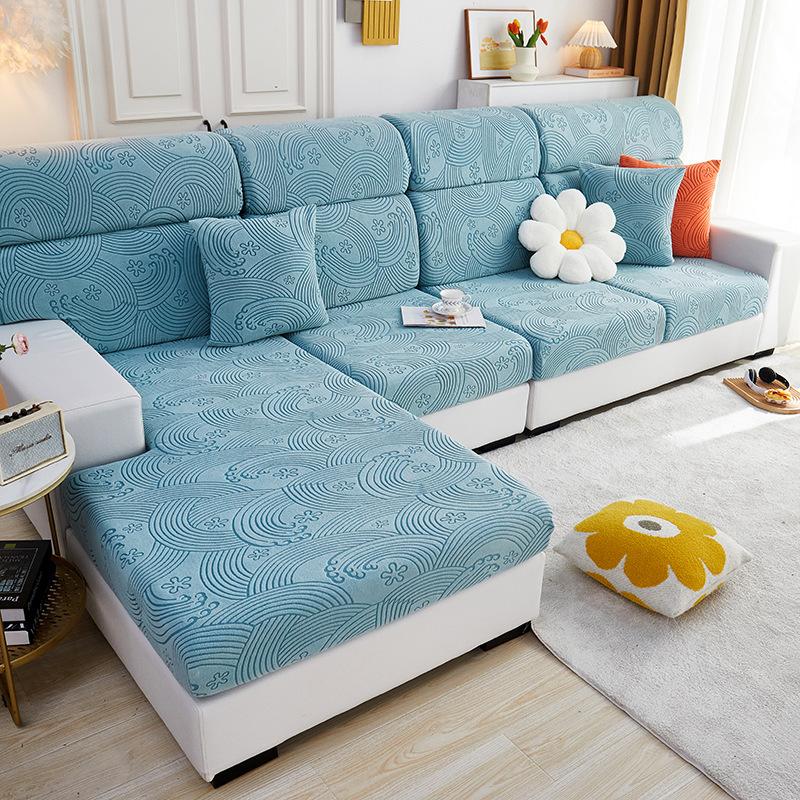 

Зимний эластичный чехол для дивана из флиса, простой чехол для дивана, универсальный противоскользящий чехол, универсальный утолщенный чехол S