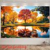 Two-dimensional flat printed item single-piece printed banner the pattern is autumn maple trees