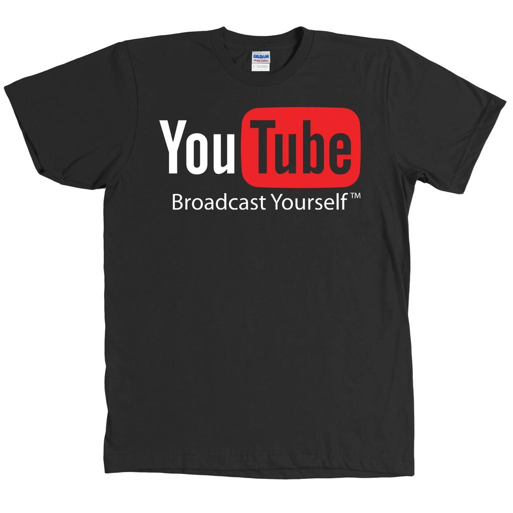 YouTube Logo Black T Shirt Video *ALL SIZES & NEW*