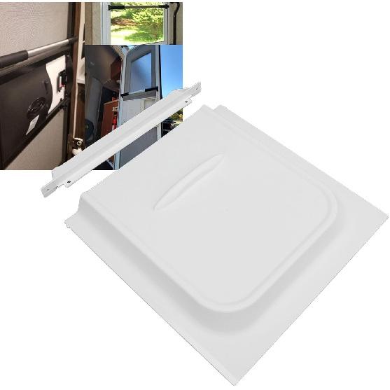 Aramox White RV Screen Door Slider, Prevents Debris, Great Ventilation, Easy Install, Fashionable Design, 12x12 inch Panel, Fits RV Trailer Motor