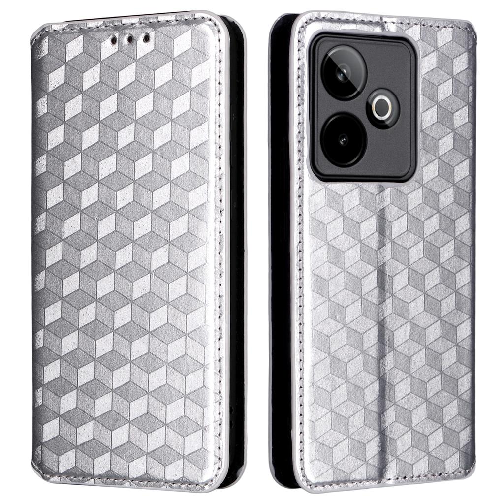For Realme GT 7 5G Case Wallet Rhombus Imprinted Leather Phone Cover