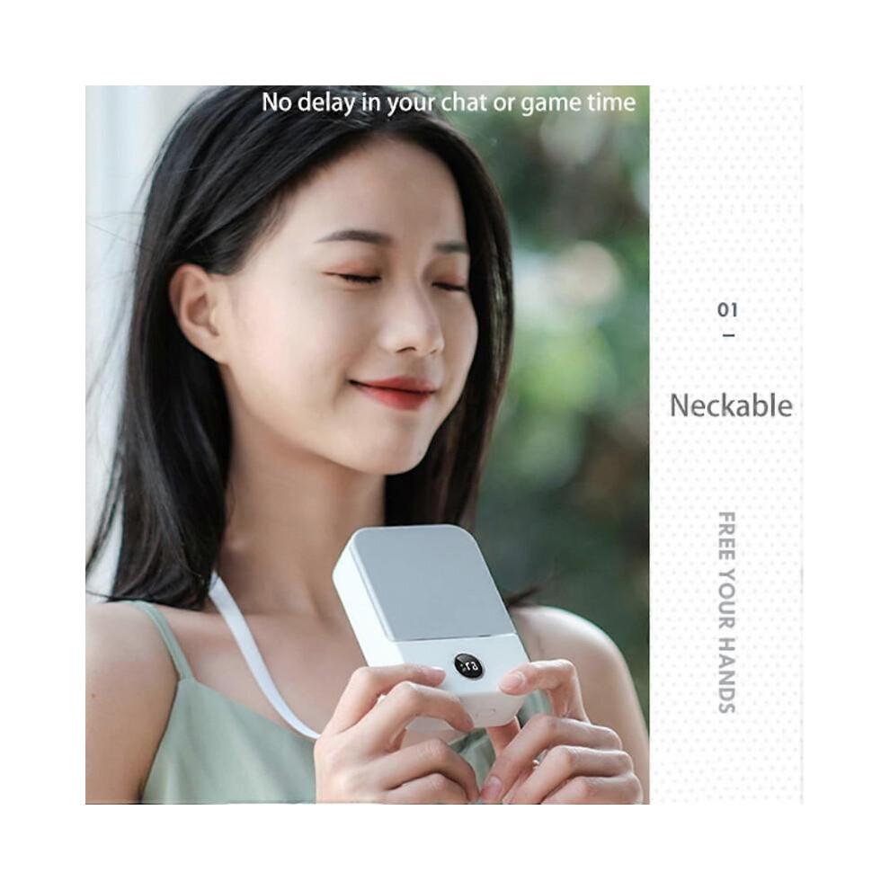 Tragbarer Neuer Mini-Nackenventilator USB-wiederaufladbar mit Powerbank Handventilator Schreibtisch Verstellbarer Ventilator Luftkühler