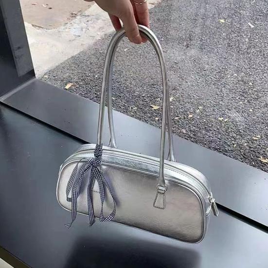 Women Single Shoulder Bag Faux Leather Waterproof Large Capacity Solid Color Casual Zipper Ladies Girls