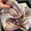 100% Natural Real Silk Scarf Women Print Neck Hairband Shawl Neckerchief Female Poncho Headband New Bandana Square Hijab ZS-399