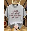 Trendiges Damen-Rundhals-T-Shirt mit englischem Buchstabenaufdruck, Sommer, lässiges kurzärmeliges Top, Streetwear-Mode-Tops