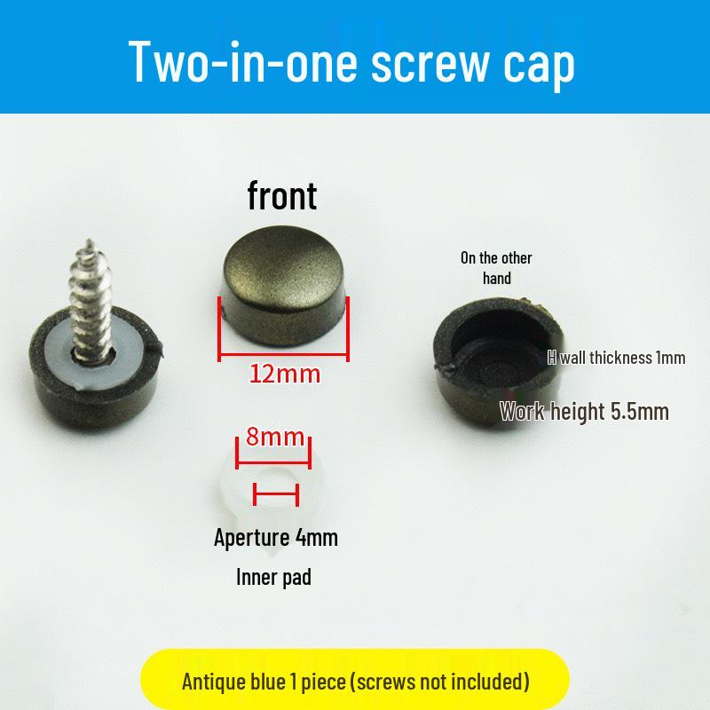 Copper Pad Screw Cap Mirror Nail Decorative Cover with Fixing Screw