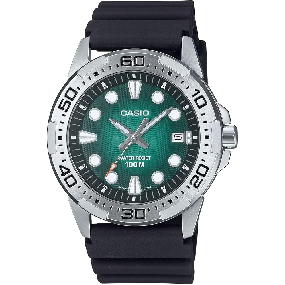 [Casio] CASIO Стандартные аналоговые кварцевые мужские часы MTD-140-3AV Полиуретановый ремешок Зеленый Зарубежная модель [...