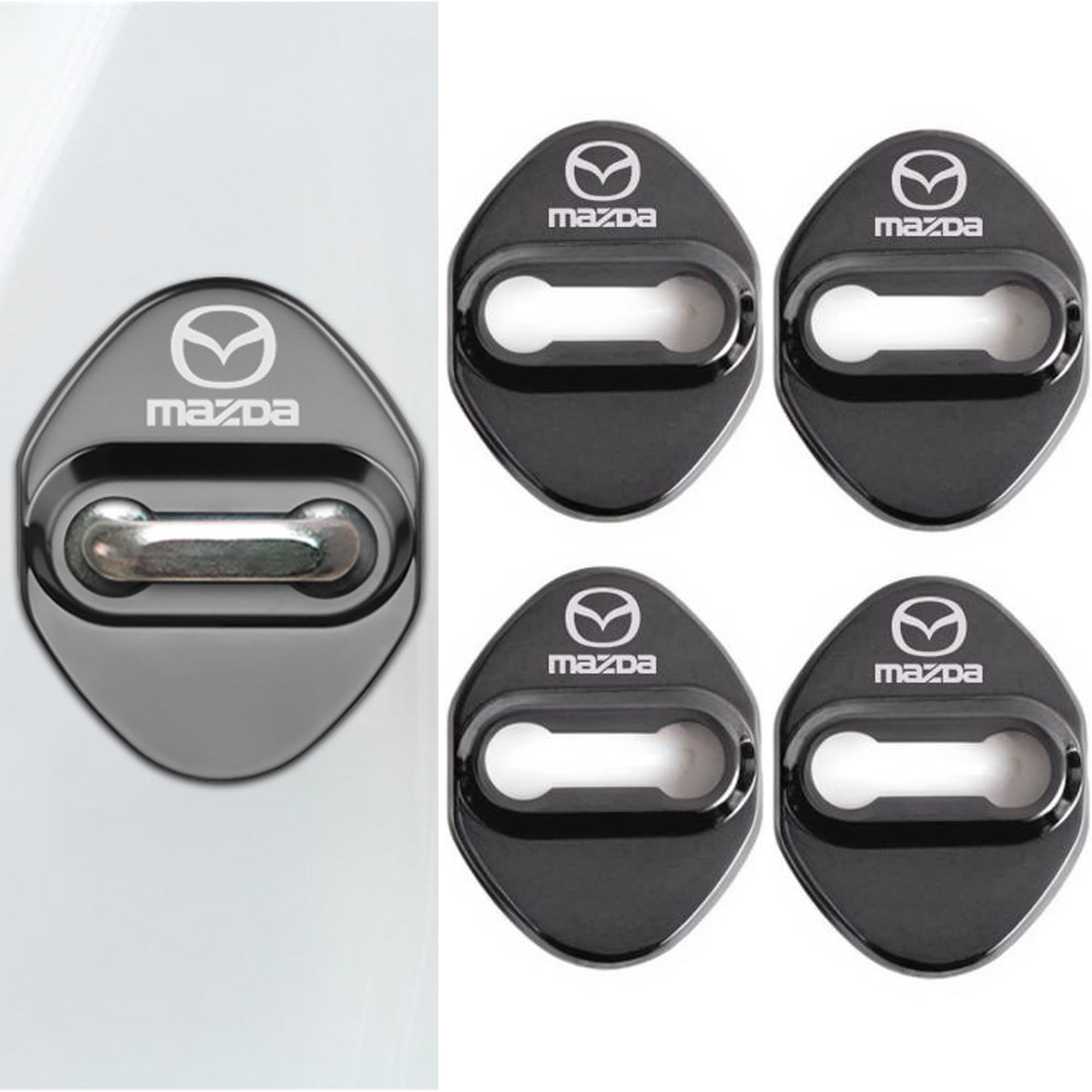

DELUXEFOX Compatible with Mazda M6/M3/M2/M5 Accessories, Set of 4, Car Door Lock, Striker Cover, Adapted to Mazda(2)