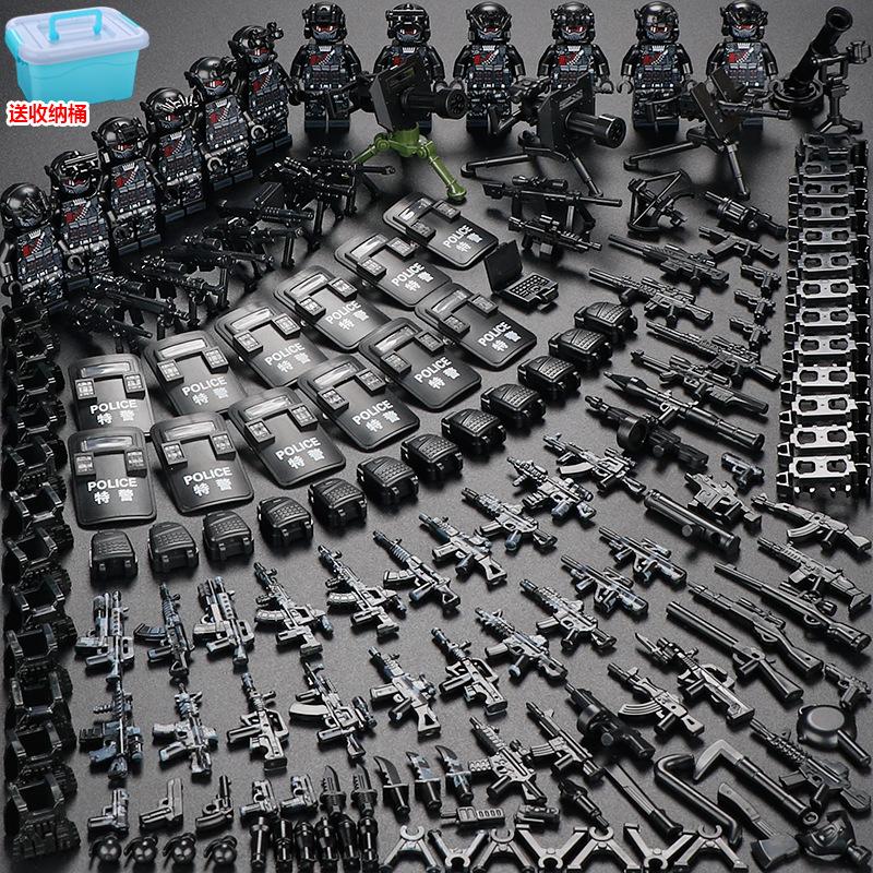 Compatible Minifigures Military Special Forces Police Boys Assemble Minifigures Soldiers Children's Educational Toys Puzzles