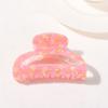 Hair Claw Floral Print Hollow Design Back Head Hair Clip Anti-slip Teeth Strong Grip Shark Hair Clip Versatile Hair Accessory
