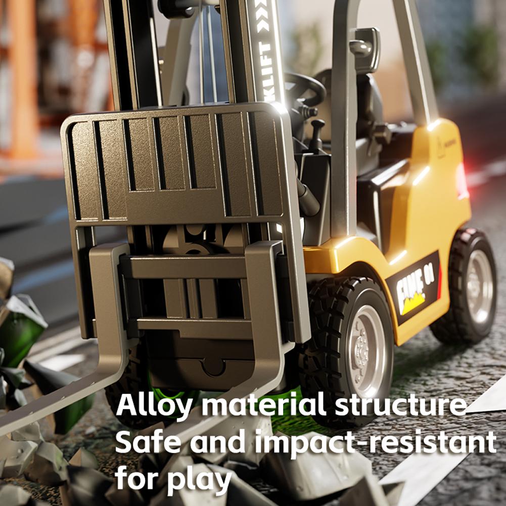 Super Mini Rc Car Forklift 1:64 Desktop Mini Alloy Bluetooth Remote Control Engineering Vehicle Sound Emulation Children'S Toys
