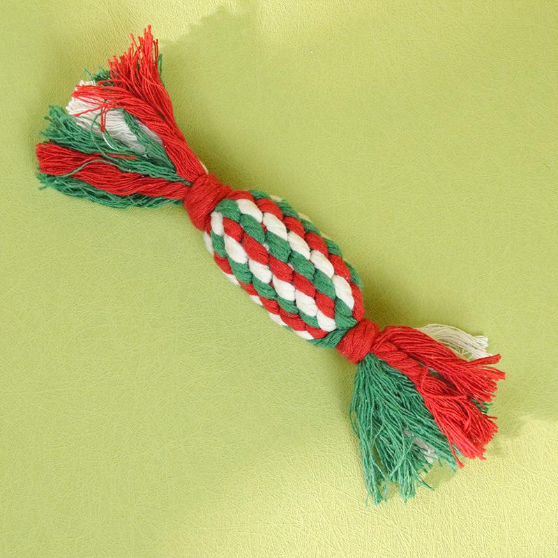 Weihnachts Baumwollseil Hundespielzeug - Bissfestes Molares für Kleine/Mittelgroße Hunde