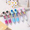 36pcs 0.7mm Soft Rubber Astronaut Four-color Ballpoint Pen Cartoon Shape Mini Hand Pen Press Multi-color Gift Pen Stationery Back To School Season