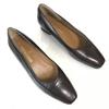 USED/Made In Japan TRUSSARDI High-Quality Leather Low Heel Pumps 23.5 Dark Brown